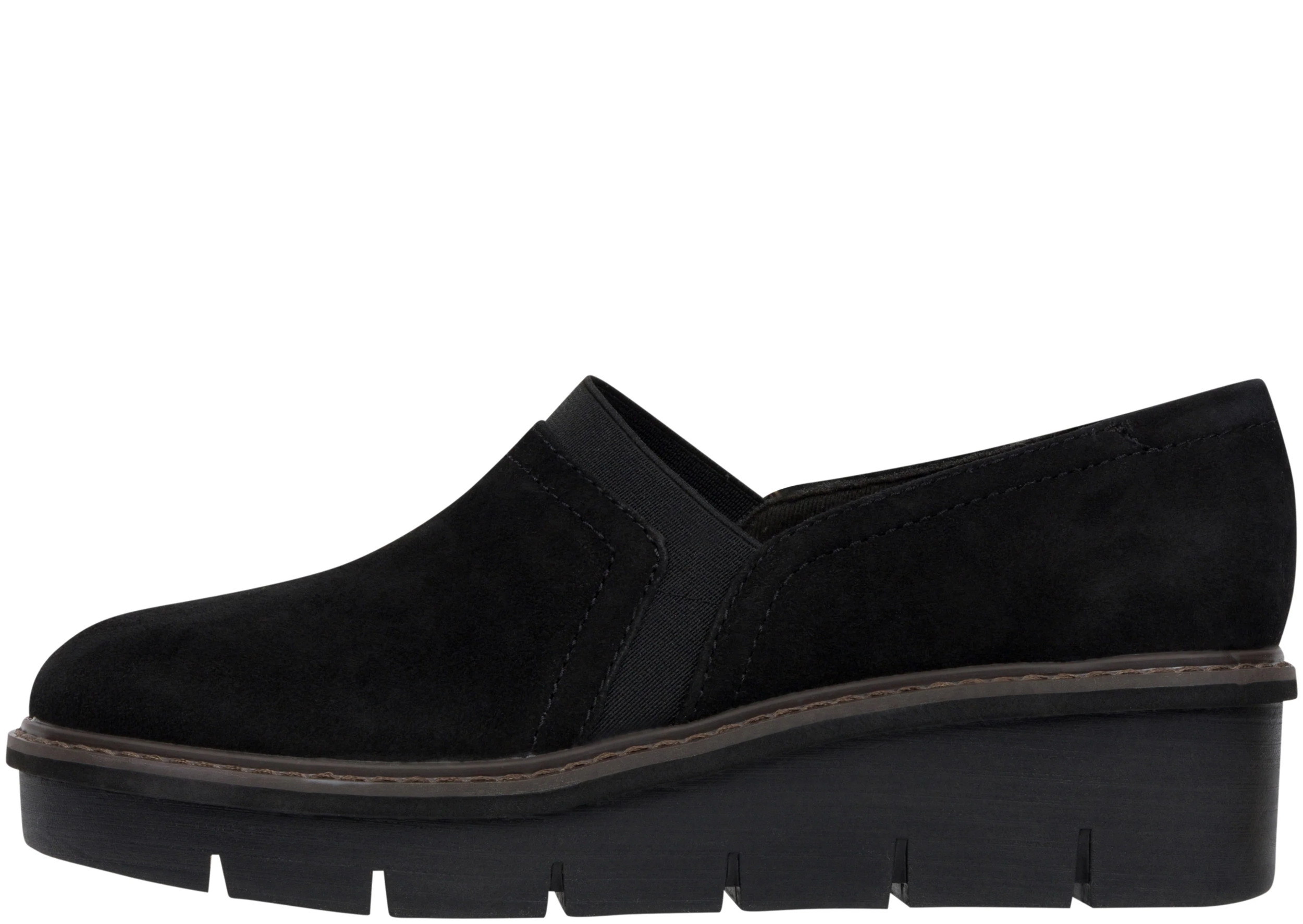 Clarks Womens Airabell Mid Suede Black Slip Ons Walmart
