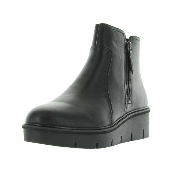 Clarks Womens Airabell Zip Leather Ankle Wedge Boots