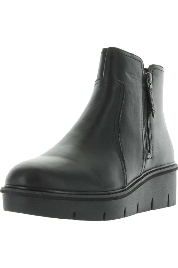 Womens Airabell Zip Leather Ankle Wedge Boots