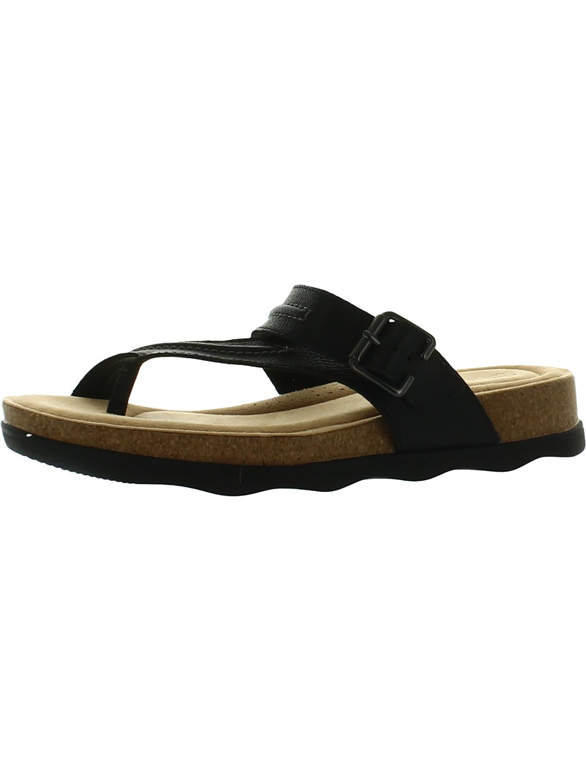 Clarks Womens Brynn Madi Leather Slip On Slide Sandals - Walmart.com