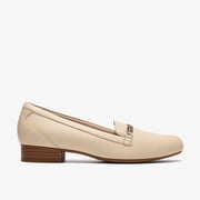 Clarks Womens Juliet Mia Cream Leather Loafers