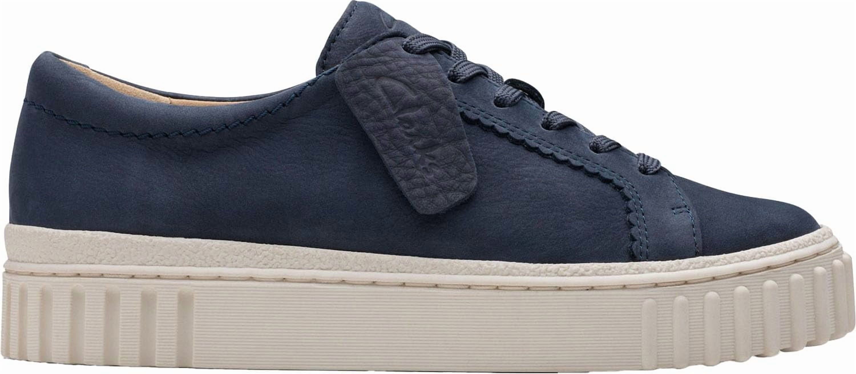 Clarks Women’s Mayhill Walk Trainers – Leather Casual Shoes With Gripper Sole, Comfort Footbed, 90s Retro Style