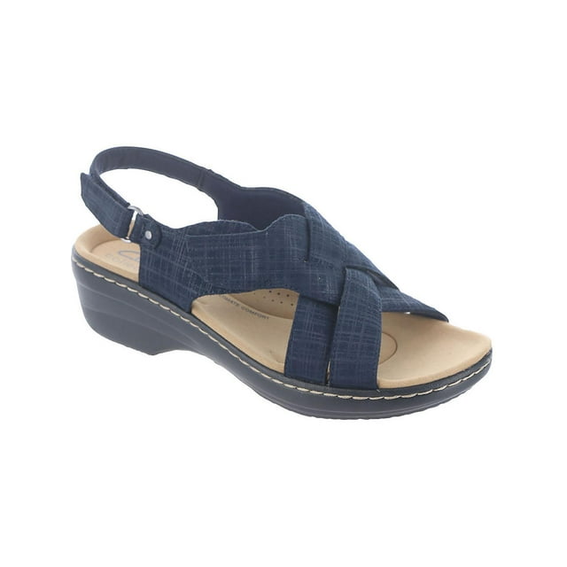 Clarks Womens Merliah Echo Faux Suede Open Toe Wedge Sandals