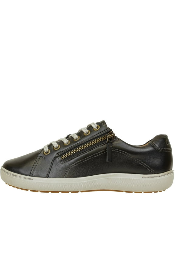 Clarks Womens Nalle Lace Sneaker 26159124  Black Leather Black Sole