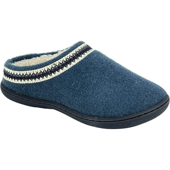 Clarks Womens Wool Felt Clog Slippers Warm Cozy Indoor Outdoor Faux Plush Soft Fur Lined Slipper for Women Turquoise, 10 M US