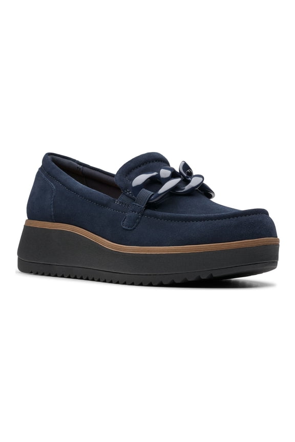 ® Zylah May Women's Leather Slip-On Shoes Color: Navy Size: 8.5