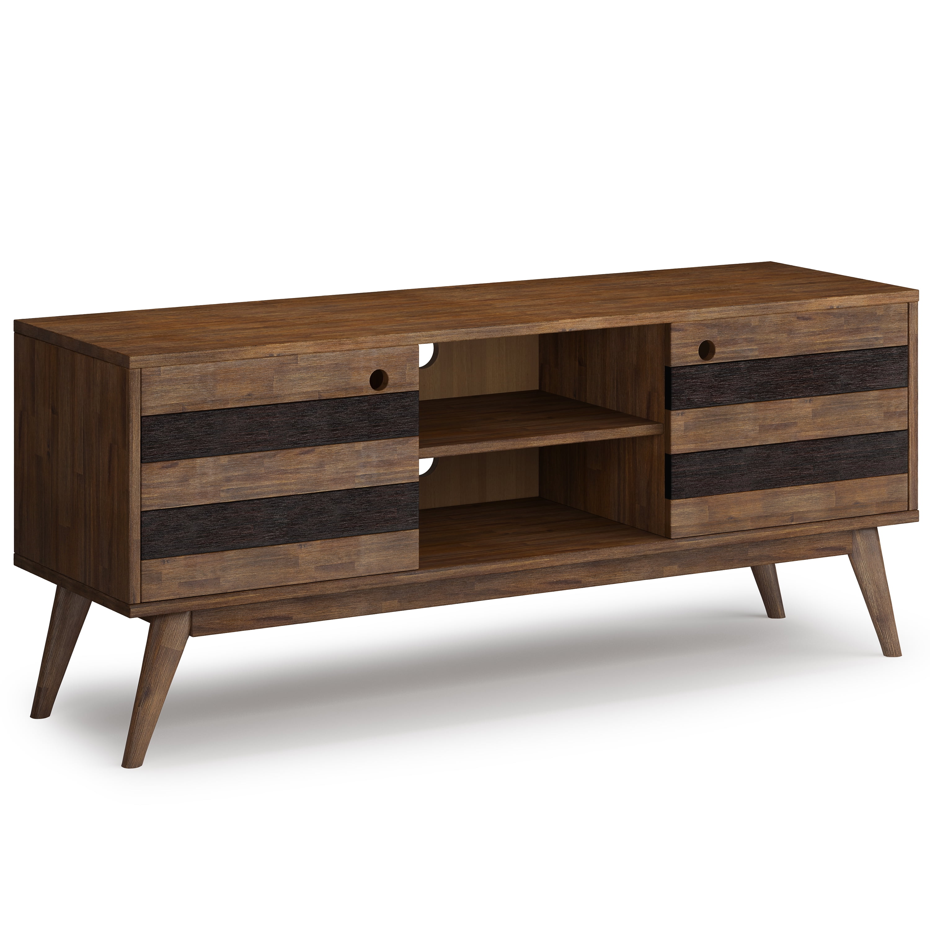 Clarkson WOOD 60" WD Mid Century Design TV Media Stand in Natural Aged Brown