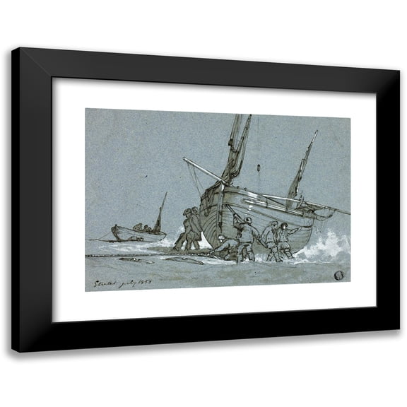 Clarkson Stanfield 14x11 Black Modern Framed Museum Art Print Titled - Enternate (1858)