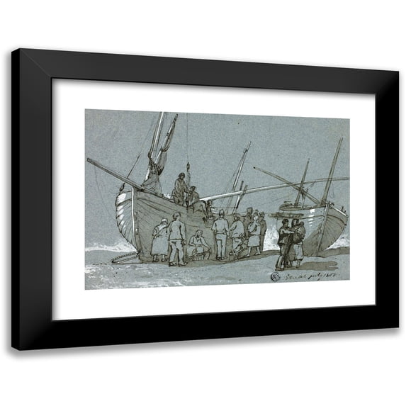 Clarkson Stanfield 18x14 Black Modern Framed Museum Art Print Titled - Enternate (1858)
