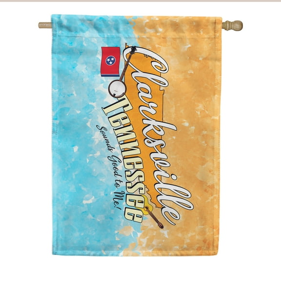 Clarksville Tennessee House Flag 28 x 40 inches Double Sided Outdoor Yard Decorative Tennessee State Flag, Clarksville Hometown House Flag, Clarksville City Gift, Made in the USA
