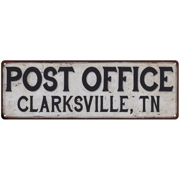 Clarksville, Tn Post Office Gift Metal Sign Vintage 6x18 206180011163