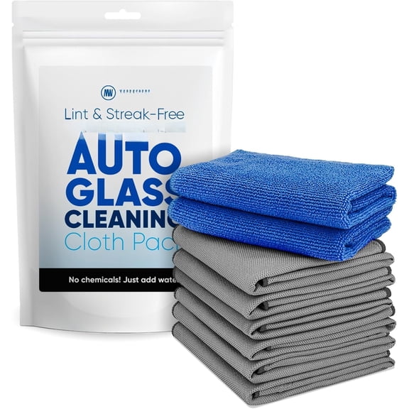 Claro Glass Towels Detailing 8-Pack - Streak Free Windshield Cleaner Cloth | Auto Glass Cleaner for Windows, Mirrors & Screens | Cleaning Cloth for Detailing & Interior Use