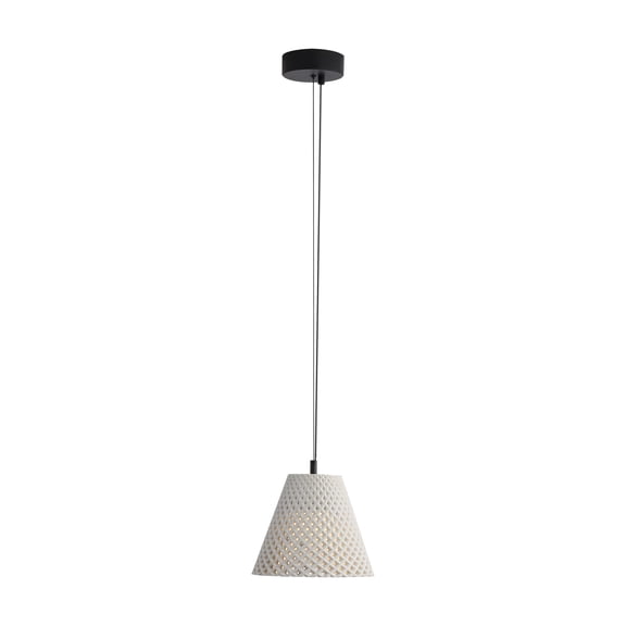 Golden Lighting Clarus 10in Integrated LED Pendant in White Sandstone Cement