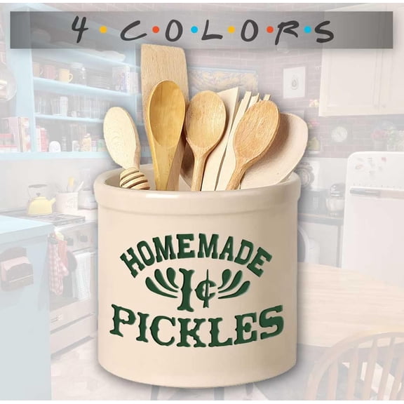 Clarus Crystal Pickles Jar as seen on the show Friends in Monica's kitchen 2 Gallon Crock Pot Utensil holder. 2 Gallon. 4 Colors Available