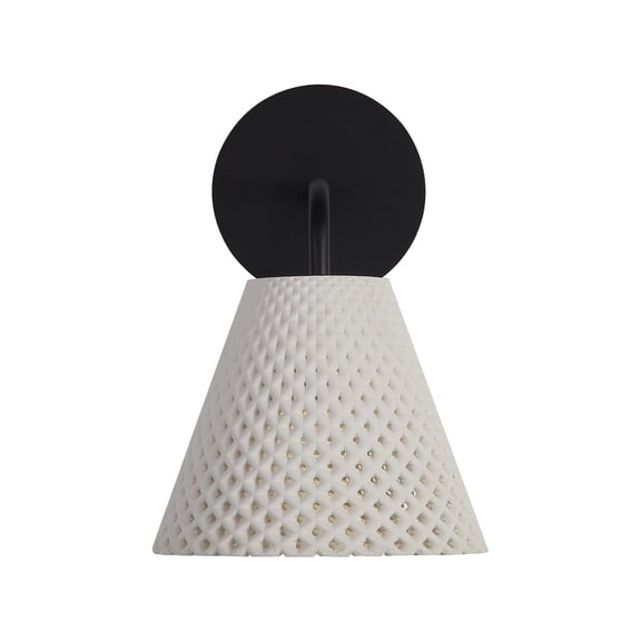 Golden Lighting Clarus Integrated LED Wall Sconce in White Sandstone Cement