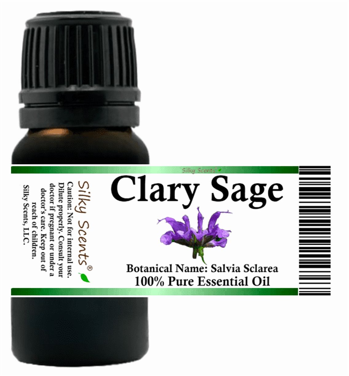 Clary Sage Essential Oil 15 ml (1/2 fl oz) - 100% Pure and Natural by Silky Scents