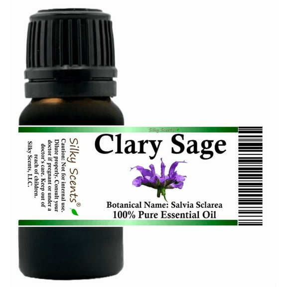 Clary Sage Essential Oil 5 ml (1/6 fl oz) - 100% Pure and Natural by Silky Scents