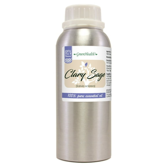 Clary Sage Essential Oil 8 fl oz Aluminum Bottle w/ Cap - GreenHealth