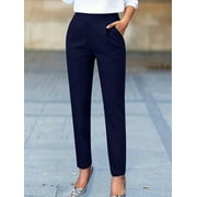 Clasi Women's Plain Color Trouser Pants With Pockets