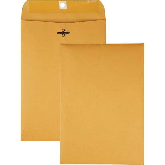 Quality Park, QUA37868, Gummed Kraft Clasp Envelopes, 100 / Box, Kraft