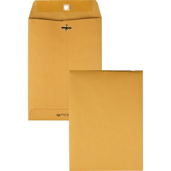 Quality Park Gummed Kraft Clasp Envelopes, Kraft, 100 / Box (Quantity)