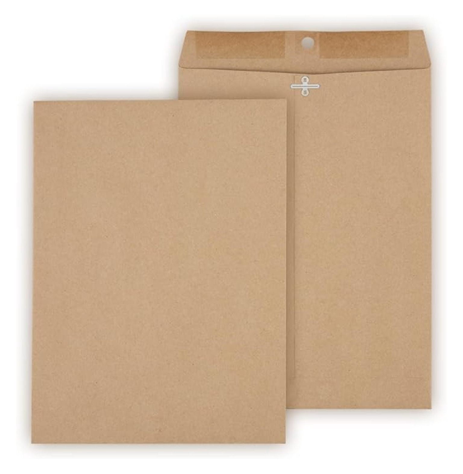 Clasp Envelopes 9x12 Inch, 100 Pack - Brown Mailing Envelopes with Metal Clasp & Gummed Flap, 28lb Paper Catalog Envelopes for Documents