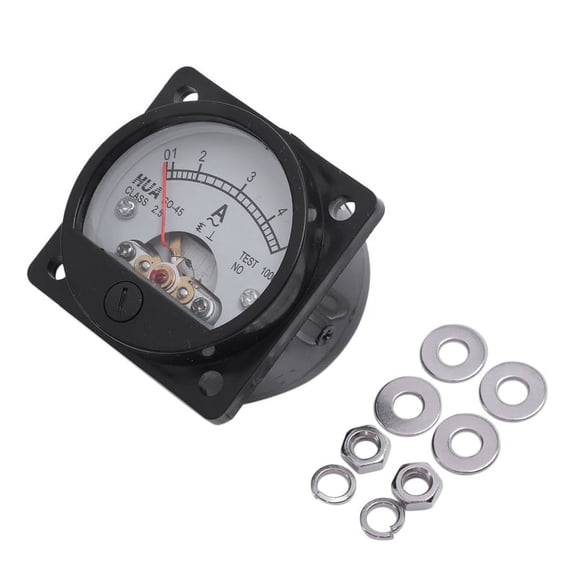 Class 2.5 Accuracy AC 0-5A Analog Panel Round Meter Ammeter Meter Black xc10471