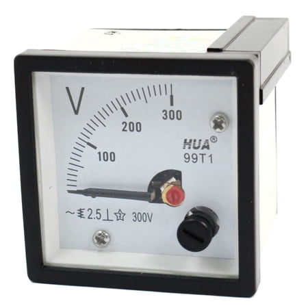 Class 2.5 Accuracy Square White Shell Dial Voltmeter Gauge 0-300V