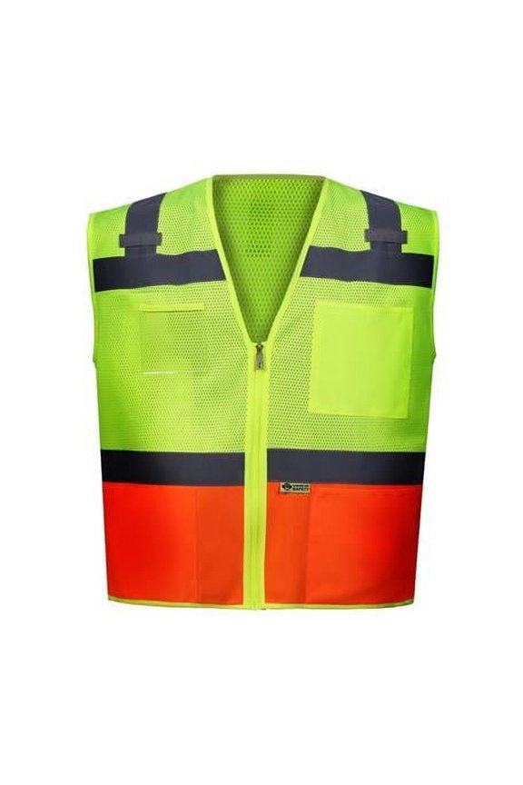 Class 2 Contrast Two Tone Vest, Orange - Small