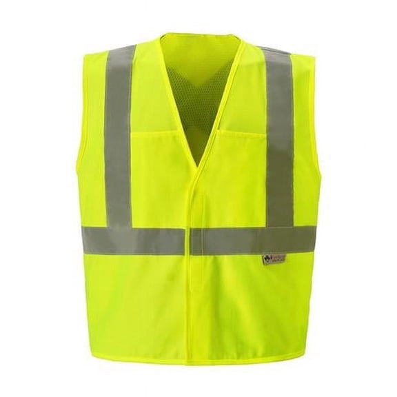 Class 2 Flame Retardant Safety Vest, Lime - Large