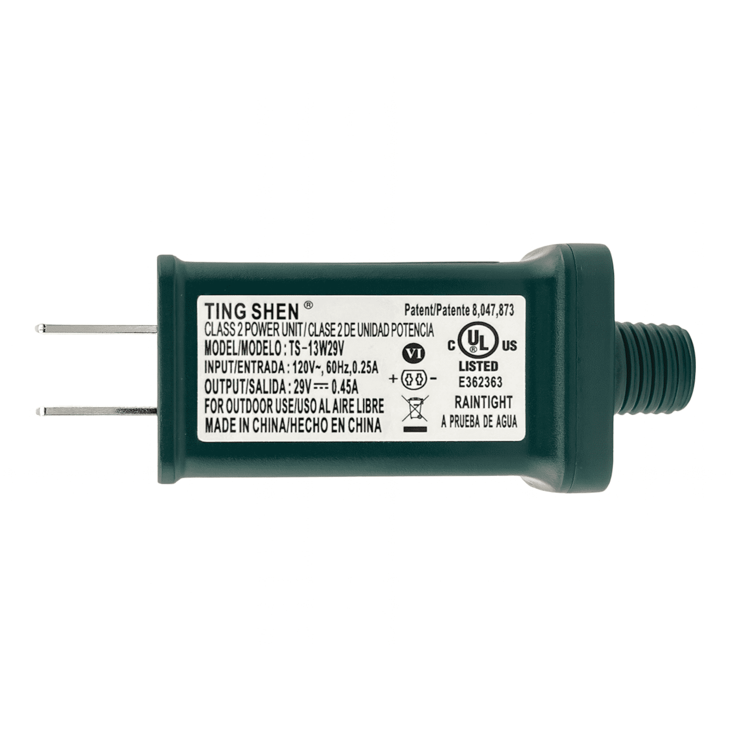 UL-Listed Class 2 LED Transformer for X-Mas Lights, 29V 0.45A Indoor ...