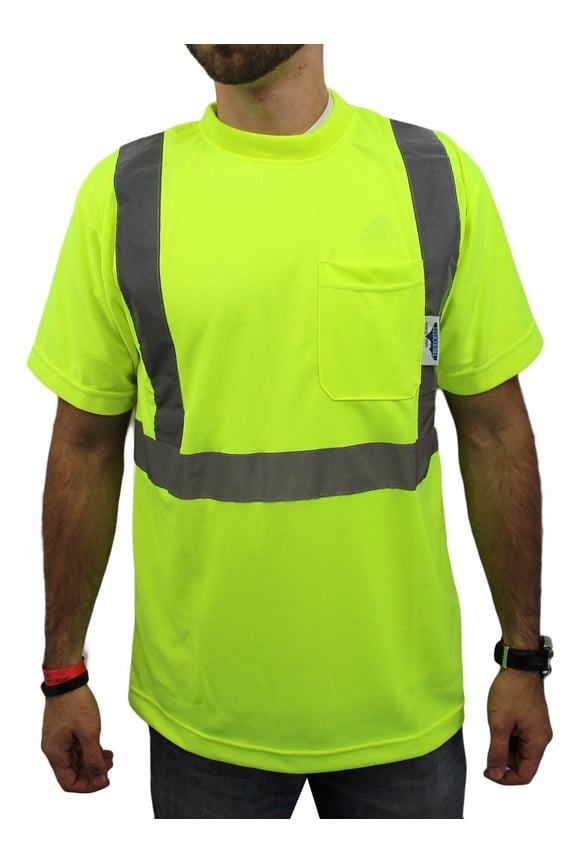Class 2 / Lime Short Sleeve Safety Shirt, Size XL