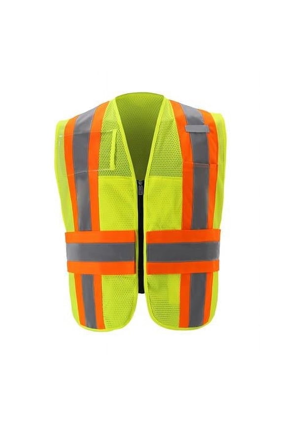 Class 2 Mesh Contrast Incident Command Vest, Orange - Jumbo