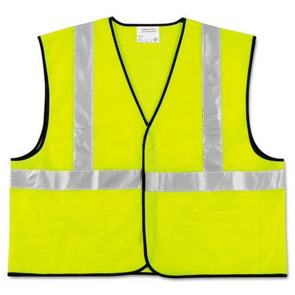 Class 2 Safety Vest, Polyester, 2X-Large, Fluorescent Lime with Silver Stripe | Bundle of 2 Each