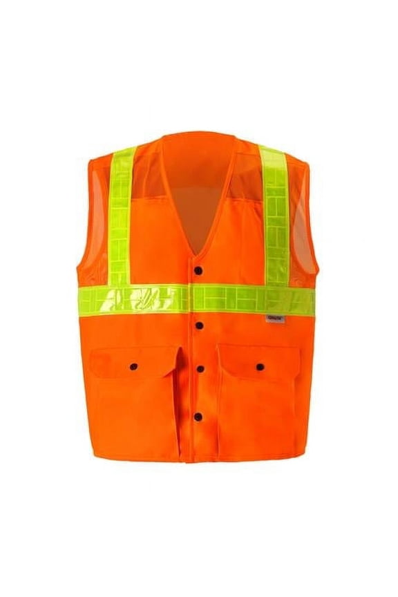 Class 2 Snap Front Oralite High-Viz Vest, Orange - 5XL