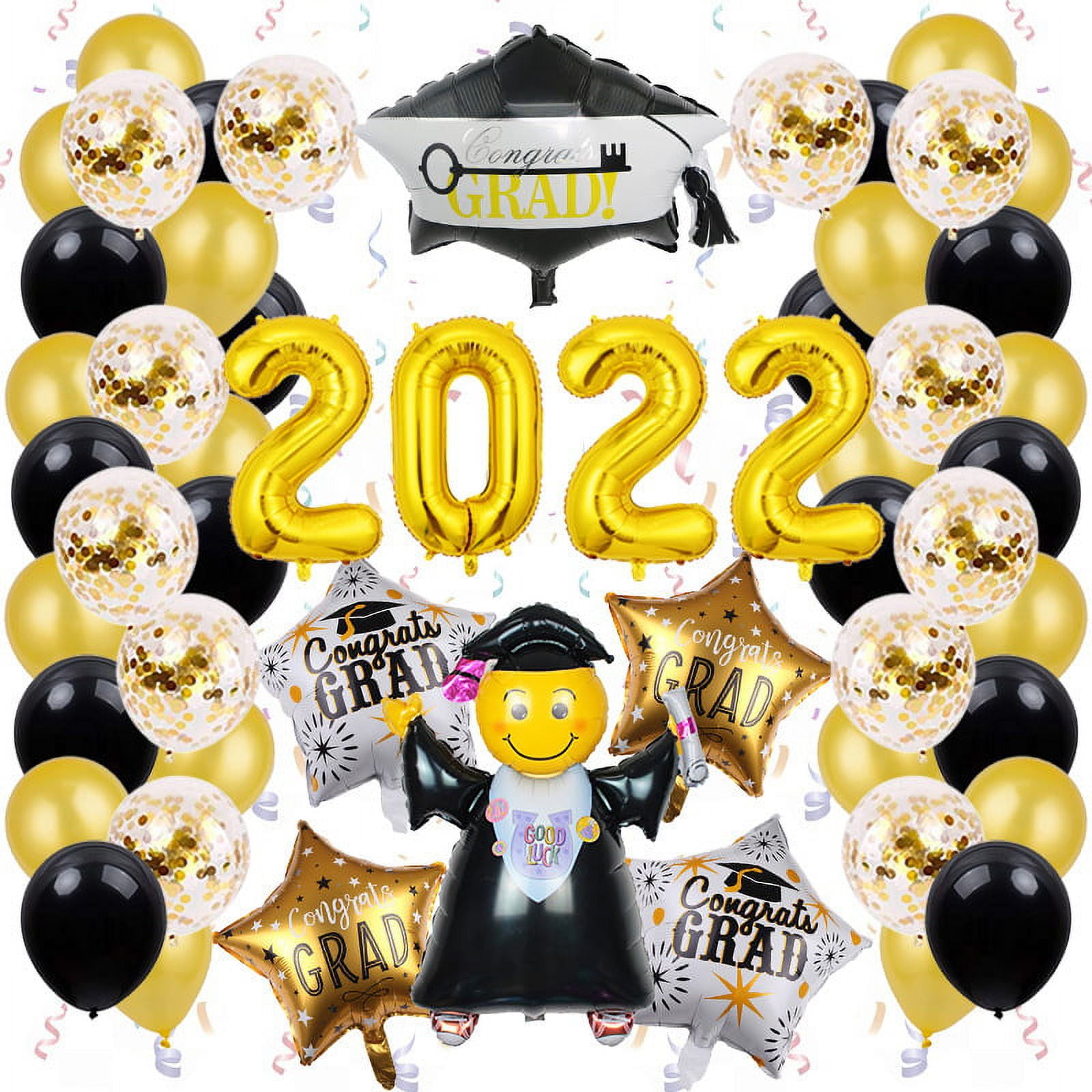 Gold Black Balloons Graduation Decorations  Black Gold Graduation  Decorations 2022 - Ballons & Accessories - Aliexpress