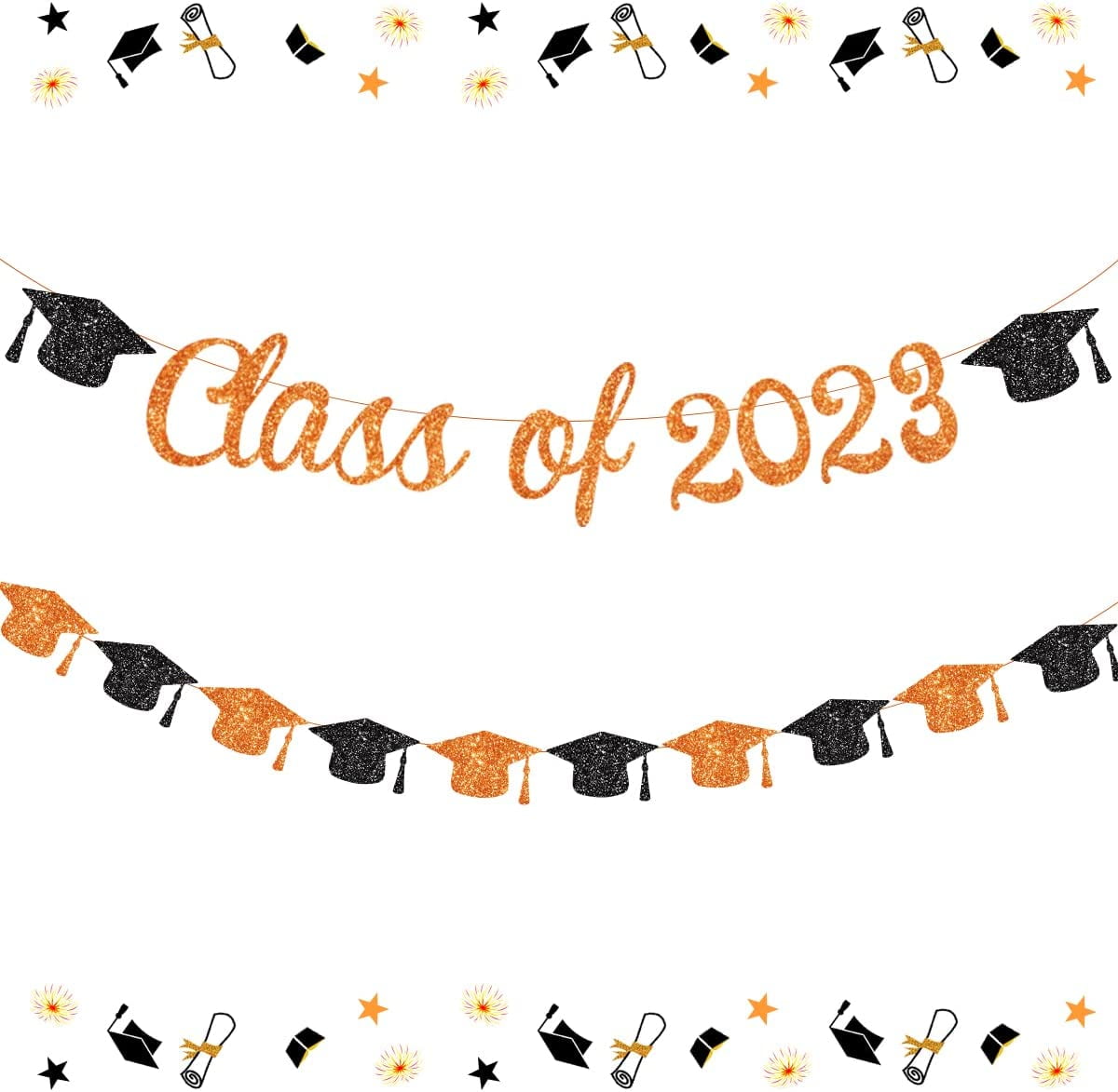 Class of 2023 Banner Orange 2023 Graduation Decorations Orange and