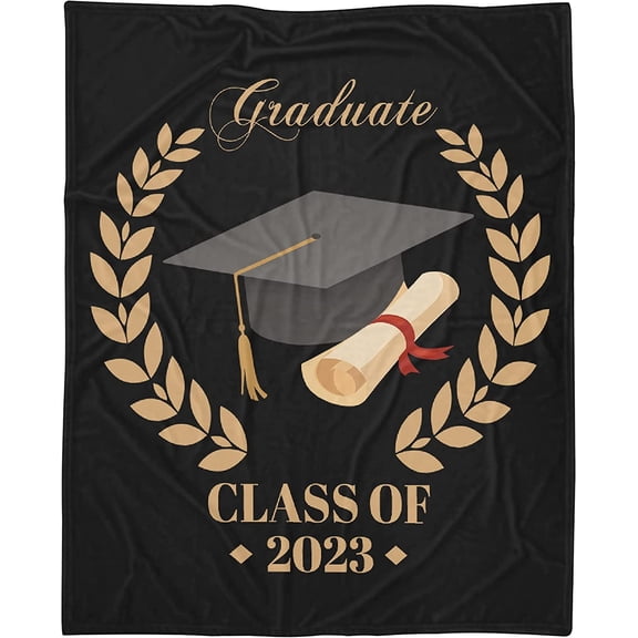 Class of 2023 Blanket Graduate Gift-50x60 Inches-Senior 2023 Throw Super Soft Lightweight Throws Summer Blankets Graduation Congratulate for Girl Boy Kids Decor Sofa Couch