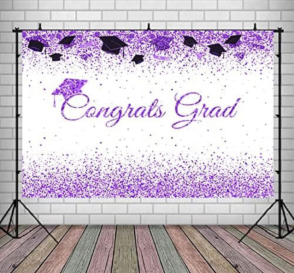 Class of 2023 Congrats Grad Black and Red Glitter Backdrop Congratulate