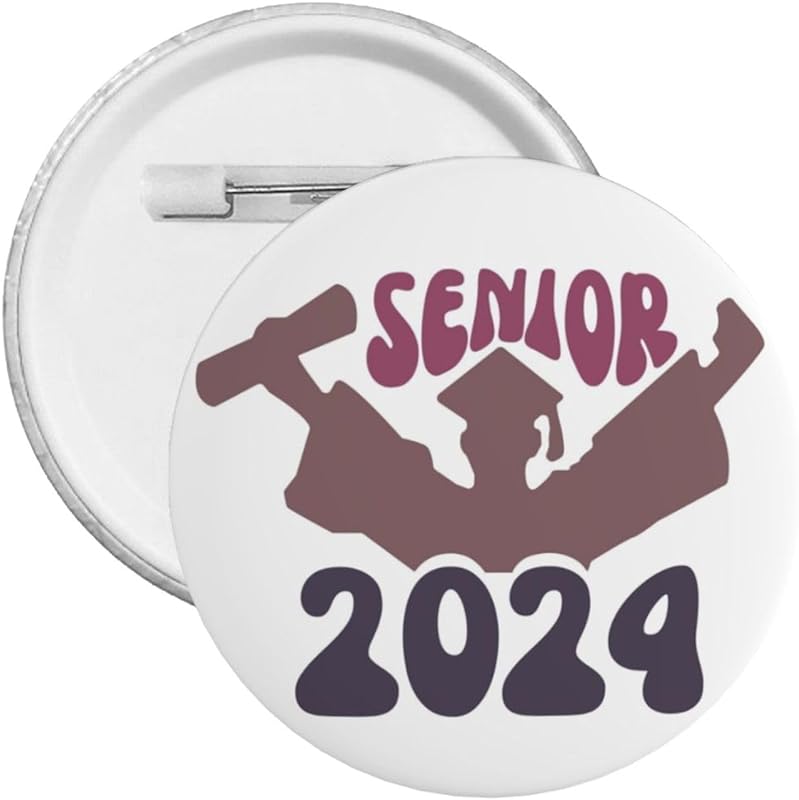 Class of 2024 Badge Pins for Backpacks Senior Buttons Badge Decorations