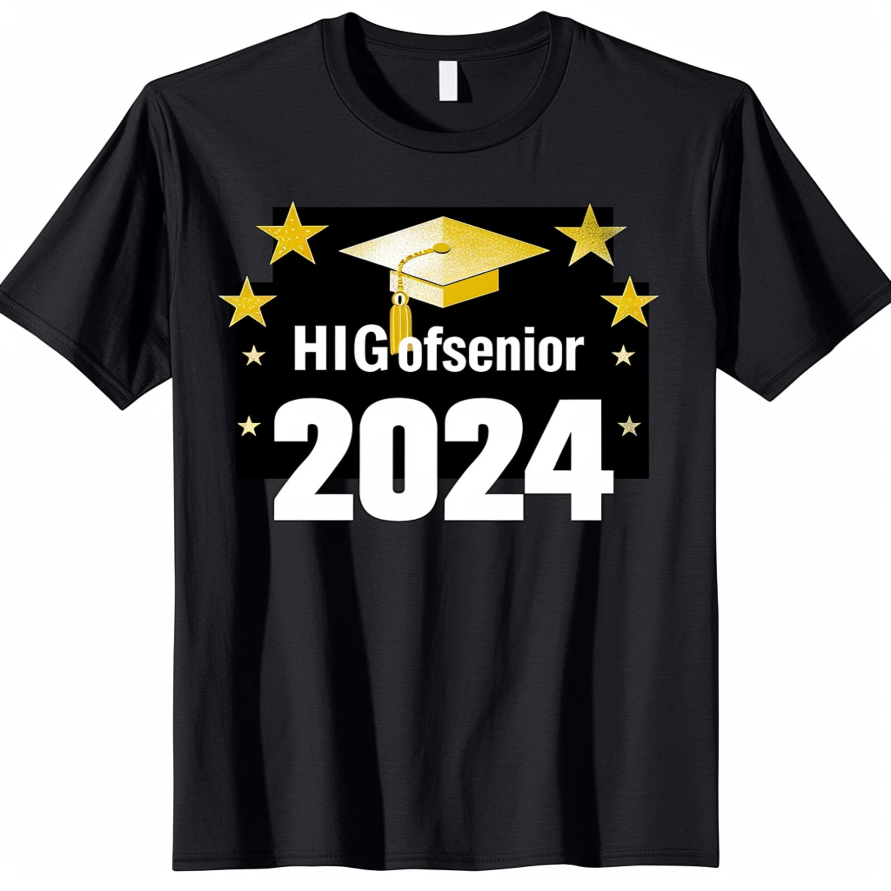 Class of 2024 Senior High School Graduation TShirt Stylish Black Tee