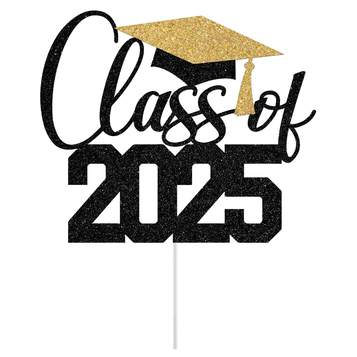 I'm Done With This B.S Cake Topper - Black Glitter, 2025 Graduation Party Decor, Bachelor Of Science - View #2