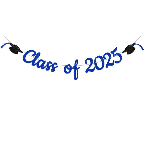 Class of 2025 Banner, 2025 Graduation Party Decorations, Congrats Grad 2025 Bunting Sign, We are So Proud of You Banner, Congrats Grad Party Supply (Blue)