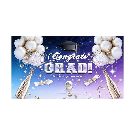 Class of 2025 Congrats Grad Backdrop 13x6ft Congratulations Graduation Party Decorations Photography Background for Grad Celebration Prom Party Photoshoot Supplies