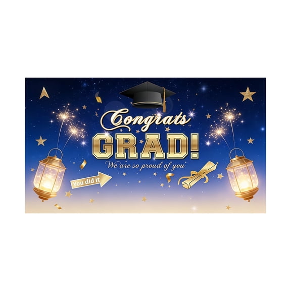 Class of 2025 Congrats Grad Backdrop 13x6ft Congratulations Graduation Party Decorations Photography Background for Grad Celebration Prom Party Photoshoot Supplies