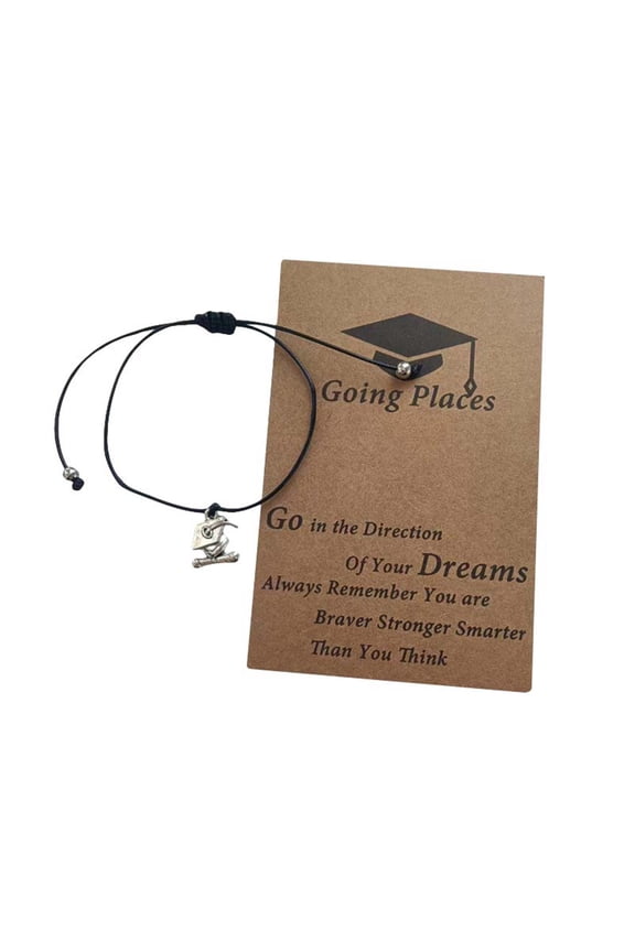 Class of 2025 Graduation Bracelet - Adjustable Compass Bracelet Gift for High School & College Graduates, Inspirational Senior Gift for Students with Motivational Message