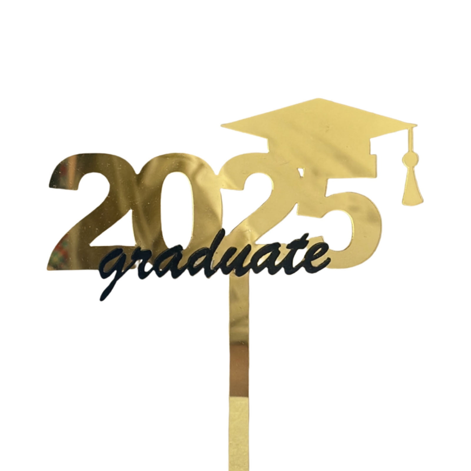 Class Of 2025 Cake Topper - Purple & Gold Glitter Graduation Decor For Cakes & Desserts - View #6