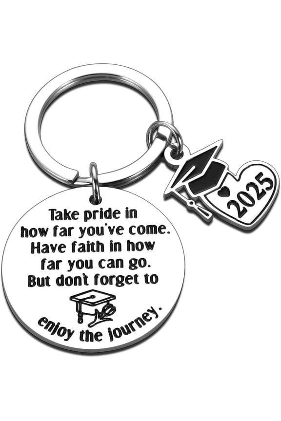 Class of 2025 Graduation Gift Graduation Gift Stocking Stuffer for Her His Keychain for College Junior High High School Graduates Senior Keychain for Sons Daughters Inspirational Gifts