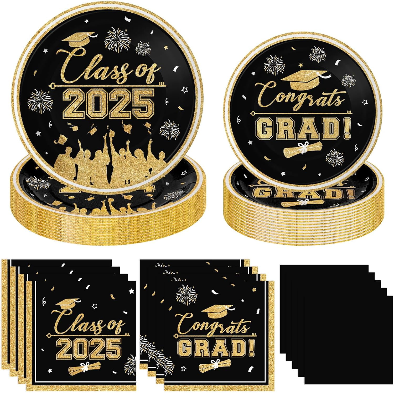 Class of 2025 Graduation Party Supplies - Congrats Grad Tableware Set ...