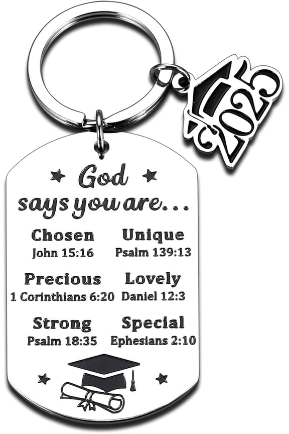 Class of 2025 Keychain Graduation Gifts for Him Her 2025 Graduation Gifts for Senior Middle High School Boys Girls Religious College Grad Keychain 2025 Religious
